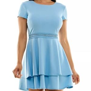 B‎ DarlinJuniors' Tiered Crochet-Trim Dress Sz 7/8